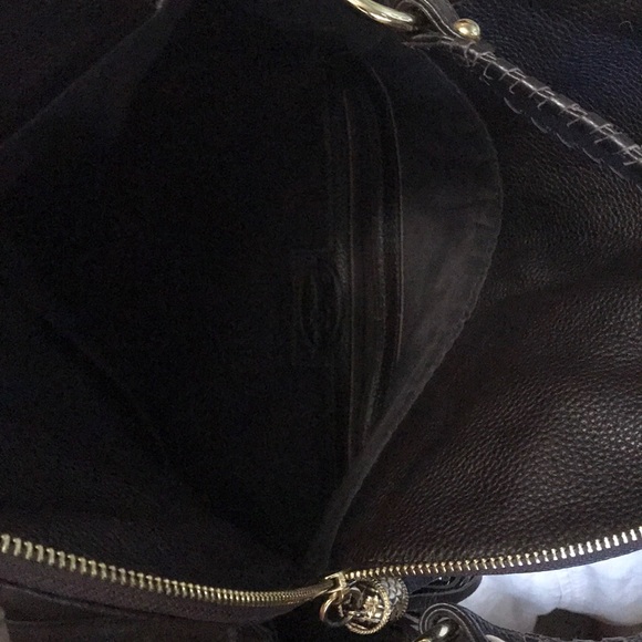 Dark brown leather hobo bag - Picture 3 of 3